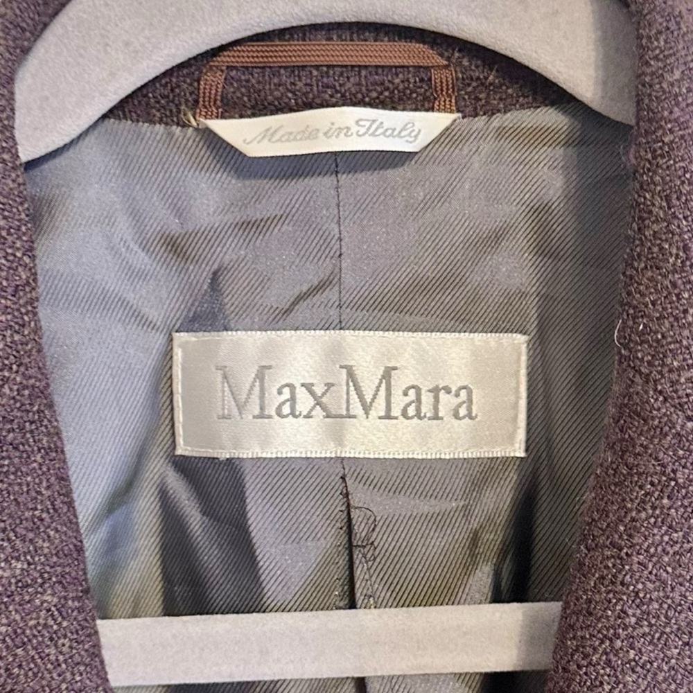 MaxMara Women’s Wool Cropped Blazer Jacket Size 6 Purple - Picture 5 of 11